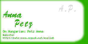 anna petz business card